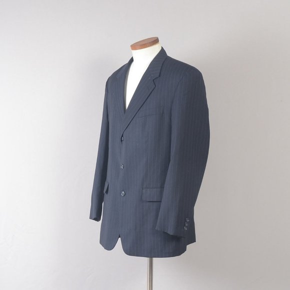 Moda Italia Men's Coat Blazer Pinstripe Black 44R